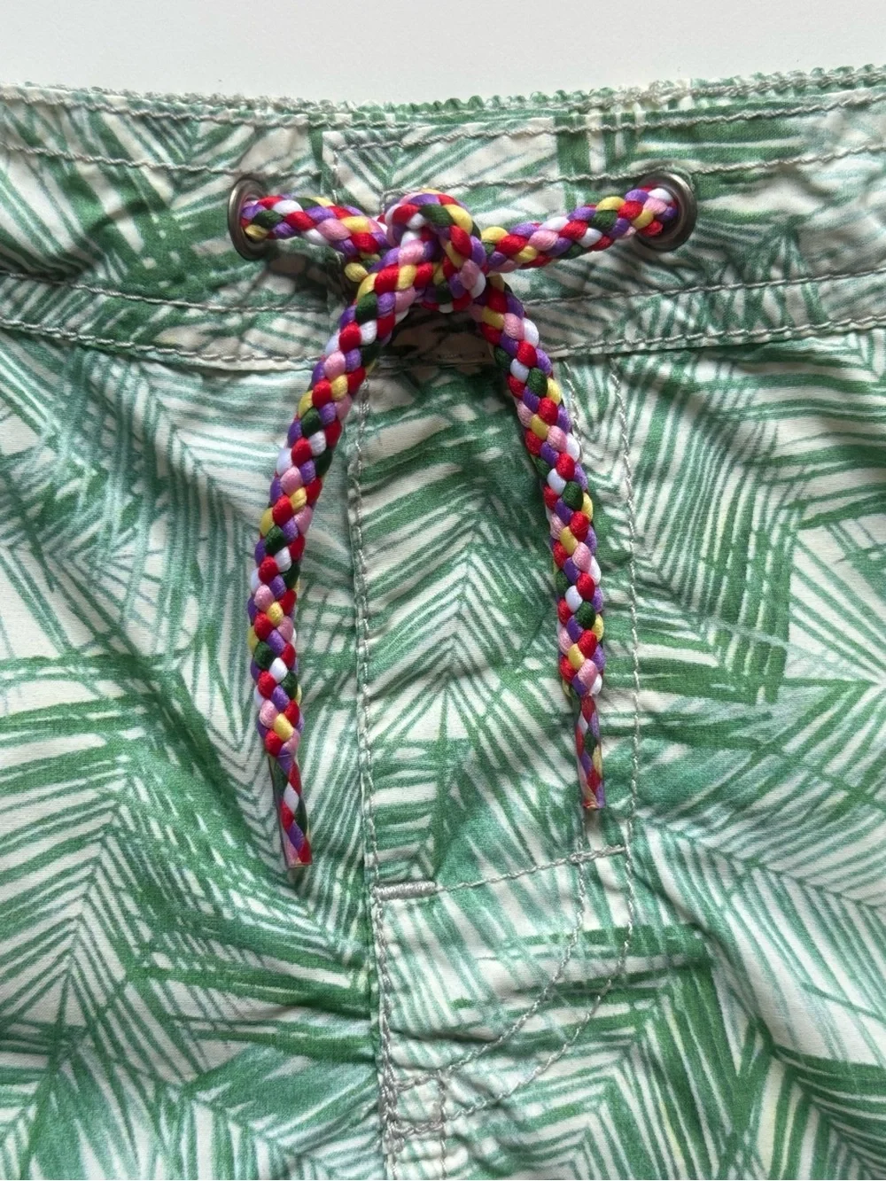 Bonpoint Boys Tropical Palm Print Swim Shorts - Size 6